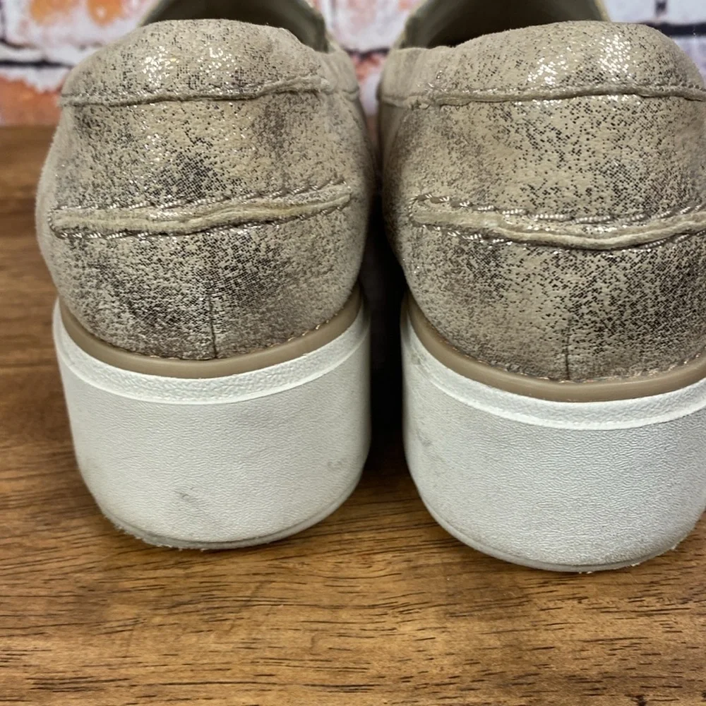 Clarks Womens Sharon Ranch Gold Metallic Platform Slip On Comfort Loafers Sz 8.5 - Picture 10 of 15